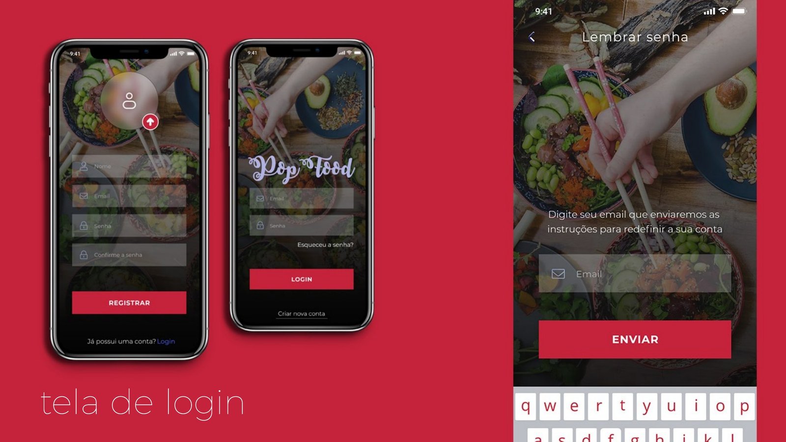 Login e recupero password dell’app Pop Food