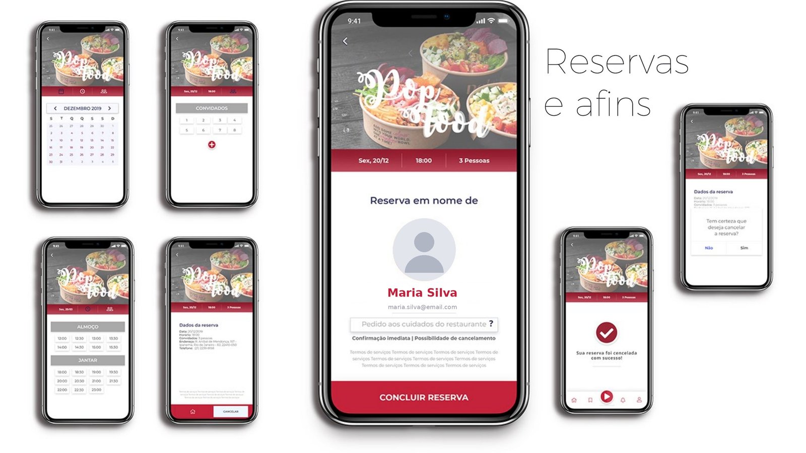 Flusso di prenotazione dell’app Pop Food