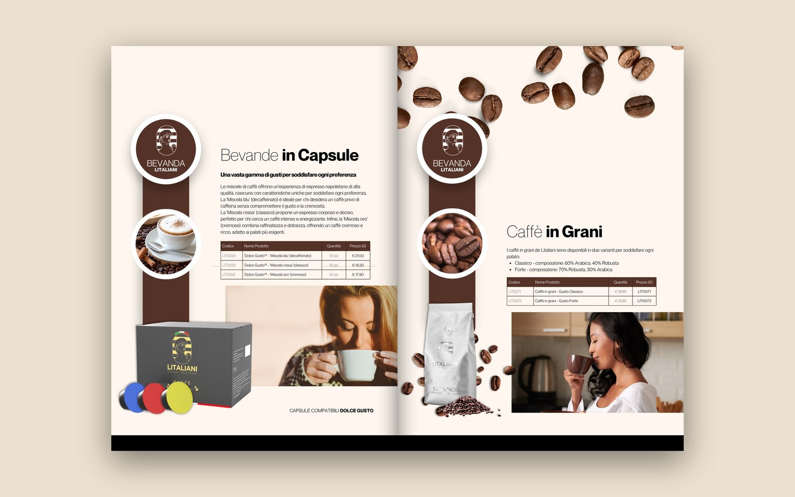 Sezione alimentare pugliese: caffè e capsule