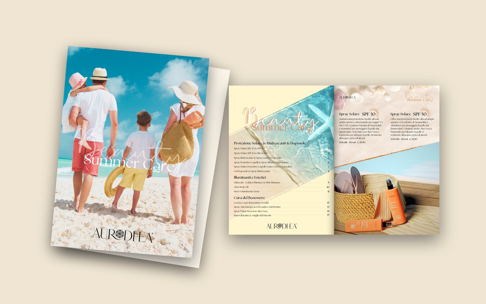 Catalogo Beauty Summer Care: copertina e indice